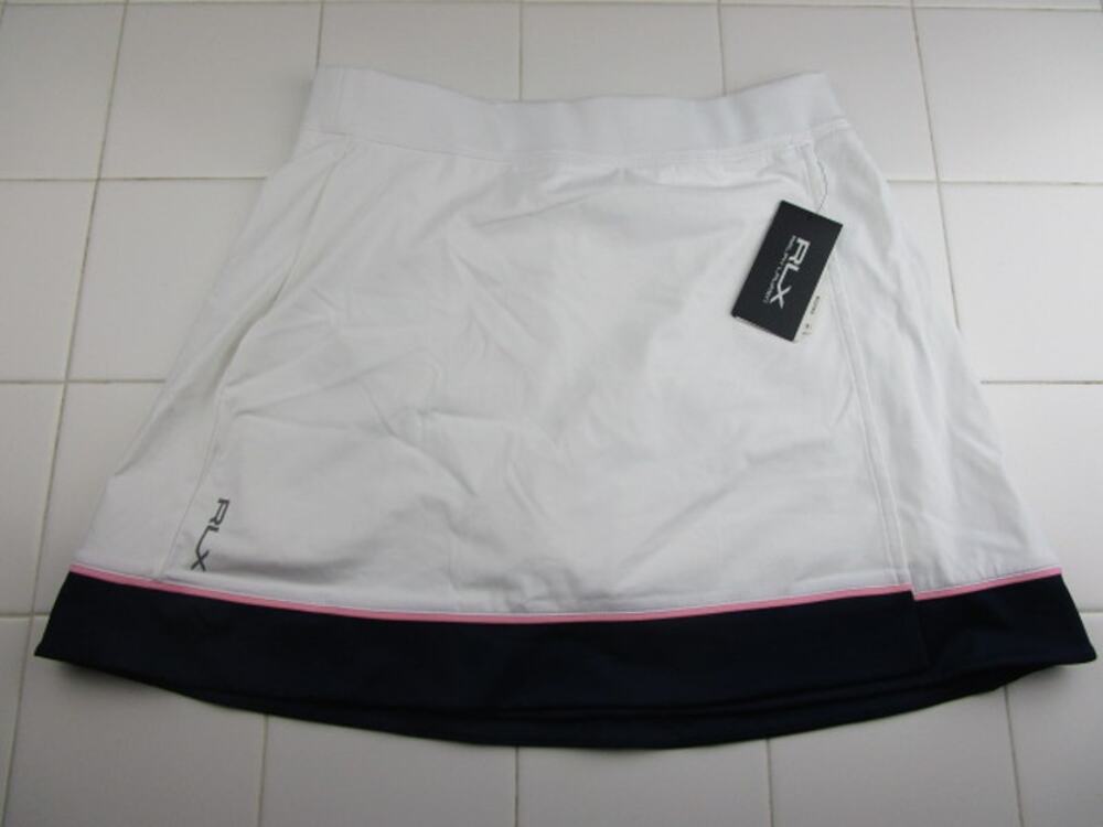 RLX Ralph Lauren A-Line Faux Wrap 17" Golf Skort White Women's Medium Pickleball